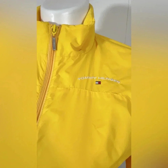 Vintage 2002 Tommy Hilfiger L Women Yellow Jacket Full Zip Windbreaker Fleece - Picture 3 of 16